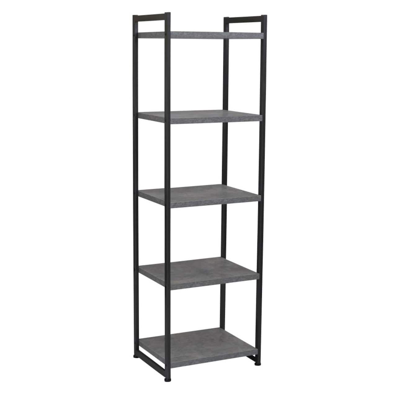 Household Essentials Jamestown 59" 5-Shelf Narrow Bookshelf